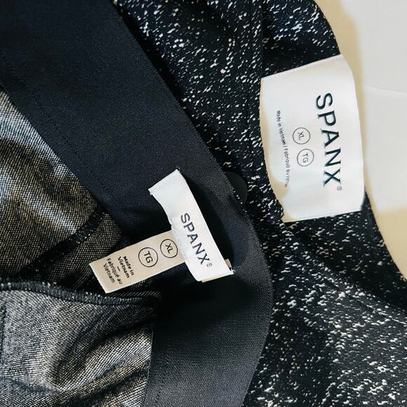 Spanx Twill Printed Snap Oversized Jacket Size XL Gray Black - Picture 6 of 11